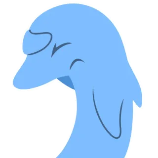😣 Dibujo animado, Delfín, Azul, Triste, Lindo, Animal telegram sticker