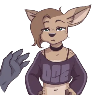 👚 DOE furry, fawn, doe, anthropomorphic, cute, cartoon, character whatsapp sticker