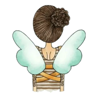 ☺️ mode, robe, ailes, fille whatsapp sticker