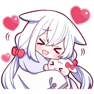 🥰 Аниме, Каваий, Милый, Сердце, Девушка, Овца, Любовь, Счастливый telegram sticker