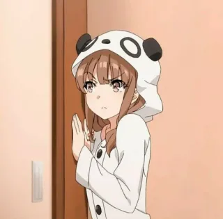 🪜 Anime, Gadis, Panda, Hoodie, Lucu whatsapp sticker