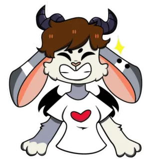 😁 cartoon, bunny, cute, heart, antlers, kawaii whatsapp sticker