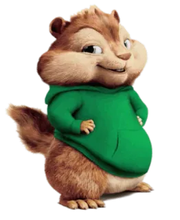 😏 Theodore Alvin and the Chipmunks tamia, dessin animé, personnage, mignon, animal telegram sticker
