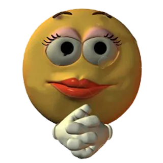 👩 Emoji, Cartone animato, Espressione, Implorante, Piangente telegram sticker