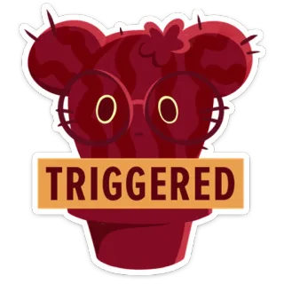 😡 TRIGGERED gatilhado, cacto, óculos, chateado, emocional whatsapp sticker
