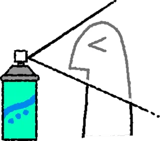 😣 Vernice spray, Graffiti, Cartone animato, Minimalista, Personaggio telegram sticker