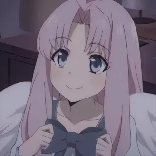 😊 anime, girl, pink hair, cute, female, cartoon whatsapp sticker