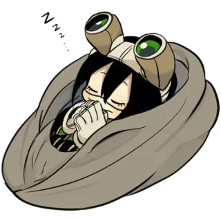 😴 Tsuyu Asui My Hero Academia Anime, Charakter, Schlaf, Süß, Tsuyu Asui, My Hero Academia telegram sticker