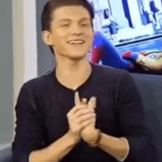 ⚙ Tom Holland actor, celebridad, sonriendo, hombre whatsapp sticker