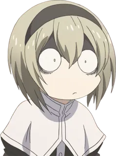 😳 Girls' Last Tour Anime, Chibi, Sorprendido, Impactado, Manga, Personaje whatsapp sticker