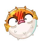 😠 pufferfish, fish, angry, cartoon, emoji, sticker telegram sticker