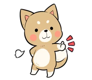 👍 собака, сиба ину, палец вверх, милый, животное, стикер telegram sticker
