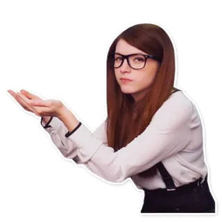 👏 donna, persona, affari, occhiali, ufficio, presentazione telegram sticker