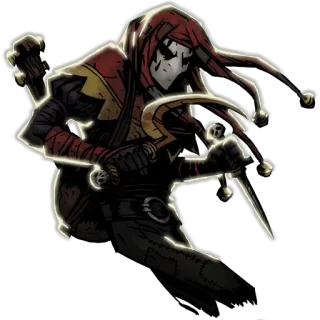 🎭 Darkest Dungeon błazen, Darkest Dungeon, postać, broń, fantasy whatsapp sticker