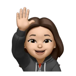 👋 emoji, mulher, acenando, saudação telegram sticker