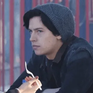 ☁ Jughead Jones Riverdale Jughead Jones, Cole Sprouse, Riverdale, gorro, série de TV, personagem telegram sticker