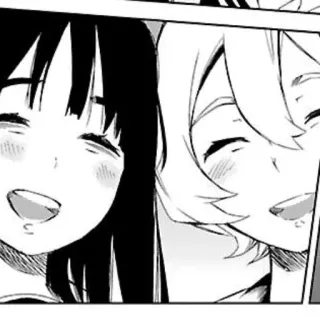 👯‍♀️ anime, sorriso, mangá, amigos, feliz telegram sticker