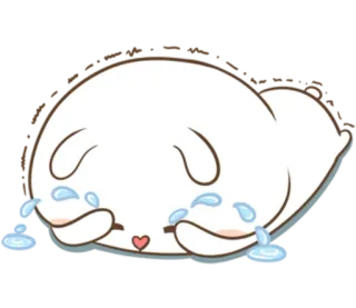 🐽 płacz, smutny, królik, łzy, emocjonalny, kreskówka, słodki telegram sticker