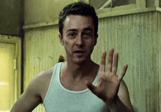 👊 Tyler Durden Fight Club Fight Club, Tyler Durden, Edward Norton, Film, Gewalt, Drama telegram sticker