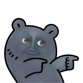 🌚 медведь, указывает, мультфильм, смешной telegram sticker