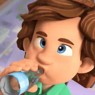 🧬 garçon, eau, boire, dessin animé, hydratation whatsapp sticker