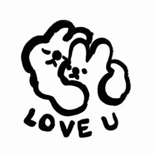 💗 LOVE U cinta, kelinci, lucu, hewan, kartun telegram sticker