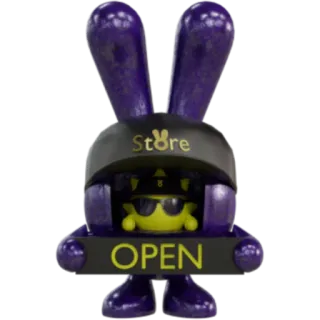 🛍️ Store, OPEN กระต่าย, ร้าน, เปิด, ของเล่น, สีม่วง, สีเหลือง telegram sticker