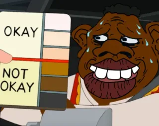 🍉 OKAY NOT OKAY Мультфильм, Тон кожи, Сатира, Юмор telegram sticker