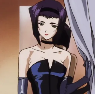 🤩 Faye Valentine Cowboy Bebop Anime, Faye Valentine, Cowboy Bebop, Personaje, Mujer, Western espacial telegram sticker