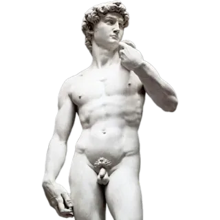 😒 David statue, art, sculpture, marble, naked, male, renaissance, artwork telegram sticker