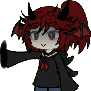 🖕 Anime, Demônio, Diabo, Vermelho, Fofo, Gacha telegram sticker