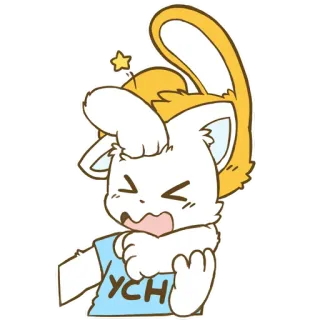 😤 YCH кролик, мультфильм, милый, животное, персонаж whatsapp sticker