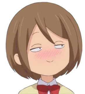 😏 anime, altezzosa, ragazza, cartone animato, espressione facciale telegram sticker