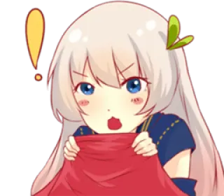 ❗ Anime, Lucu, Gadis, Ekspresi, Terkejut, Kaget, Karakter, Kartun telegram sticker