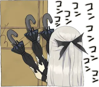 👊 コン コン コン Anime, Bussare, Porta, Ombrelli, Saluto whatsapp sticker