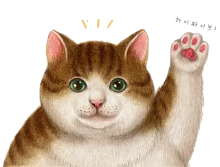 👋 고양이, 새끼 고양이, 발, 손 흔들기, 동물, 애완 동물 telegram sticker
