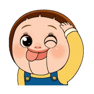 😉 dibujo animado, niño, lengua, lindo, guiño, juguetón telegram sticker