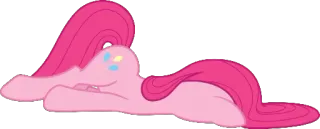 😵 Pinkie Pie My Little Pony Pinkie Pie, My Little Pony, Dibujos animados, Tumbado/a, Pony telegram sticker