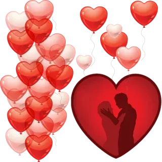 ❤️ coeurs, amour, ballons, romance, couple telegram sticker