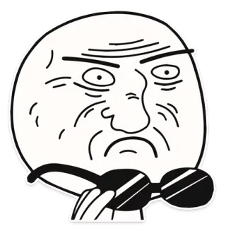 😳 Trollface Meme, Internet, Troll, Visage, Lunettes de soleil whatsapp sticker