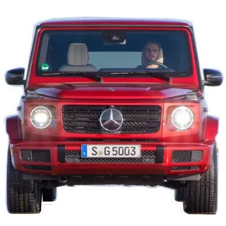 💃 S G5003 รถ, เมอร์เซเดส, สีแดง, G-Class, G Wagon, รถยนต์ telegram sticker
