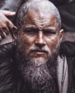 ⚔ Ragnar Lothbrok Vikings Викинг, Трэвис Фиммел, Рагнар, Историческая драма, Персонаж, Сериал whatsapp sticker