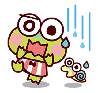 🐱 grenouille, peur, sueur, dessin animé, mignon, escargot, anxiété telegram sticker