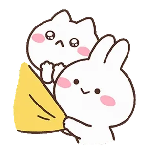 🥺 고양이, 토끼, 귀여운, 귀엽다, 만화, 동물 telegram sticker