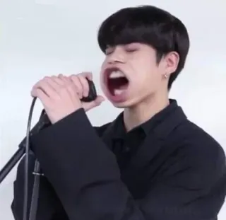 🐚 cantante, microfono, uomo, performance, musica, intrattenimento telegram sticker