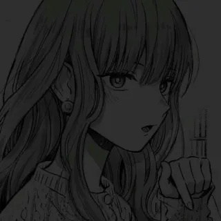 🖤 ragazza anime, manga, ritratto, cartone animato, illustrazione telegram sticker