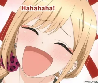 😂 Hahahaha! 애니메이션, 웃음, 여성, 기쁨, 만화, 행복 telegram sticker