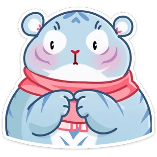 🥺 สัตว์, หมี, น่ารัก, ฤดูหนาว, ผ้าพันคอ telegram sticker