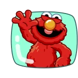 👋 Elmo Sesame Street เอลโม, เซซามีสตรีท, สัตว์ประหลาดสีแดง, ตัวการ์ตูน, เป็นมิตร telegram sticker