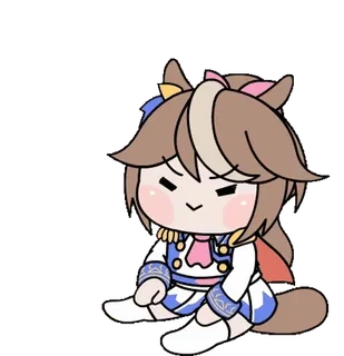 🙏 anime, horse girl, cute, cartoon whatsapp sticker